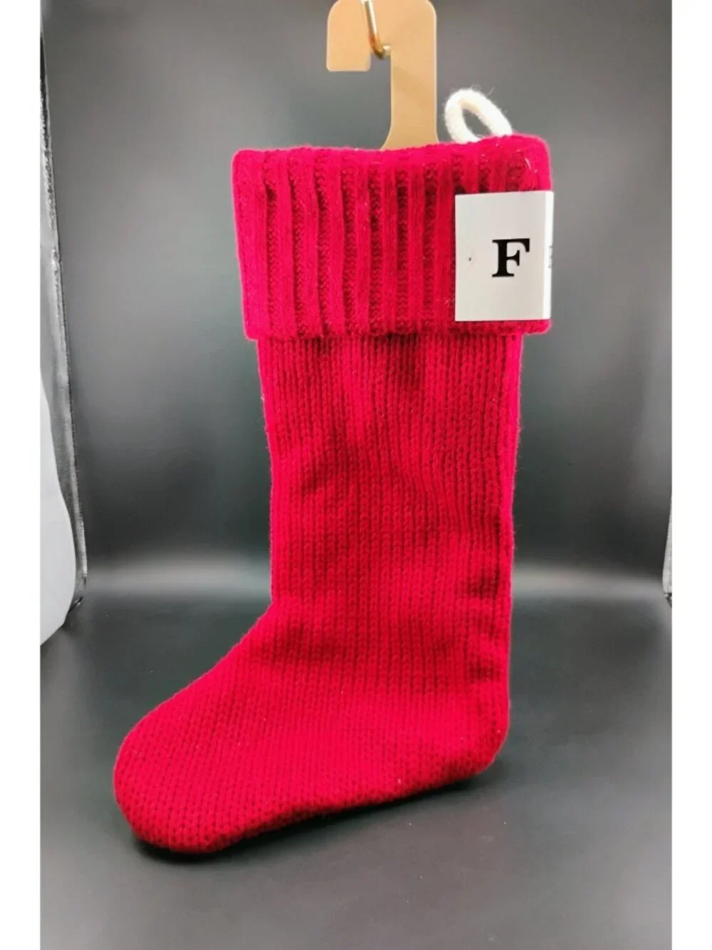 Wondershop Red Monogrammed Knit Christmas Stocking With Initial 